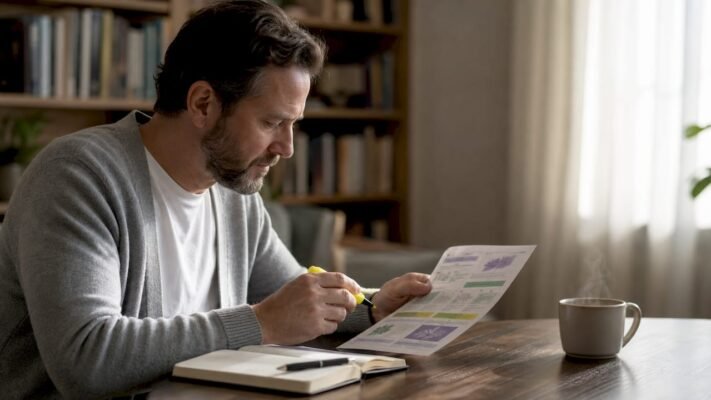 Man reviewing cannabis hybrid strains guide